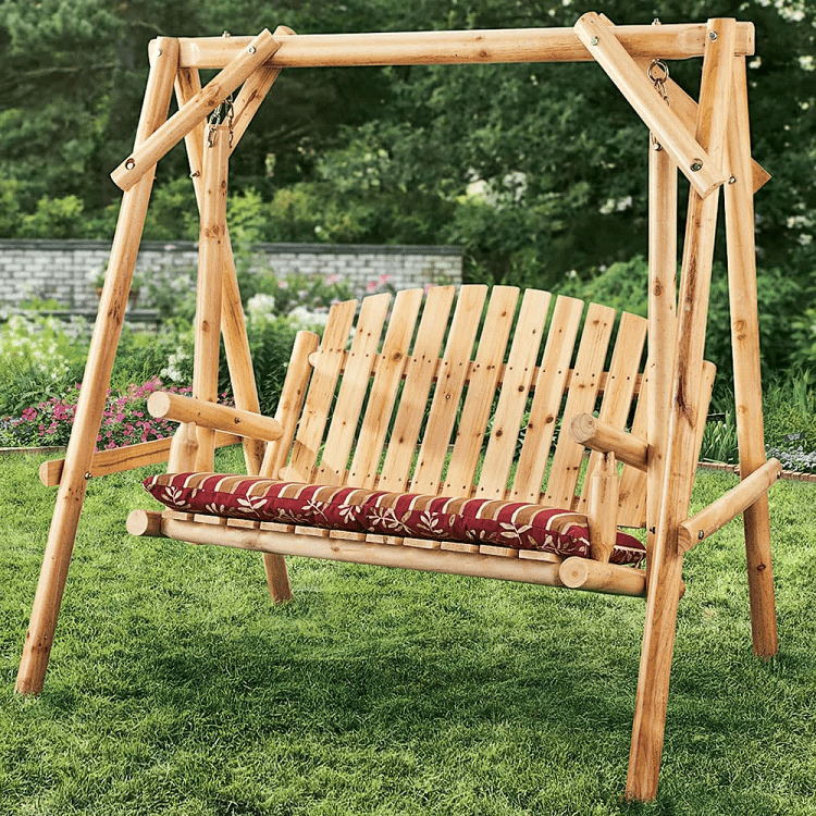 CASTLECREEK Log Swing for Porch