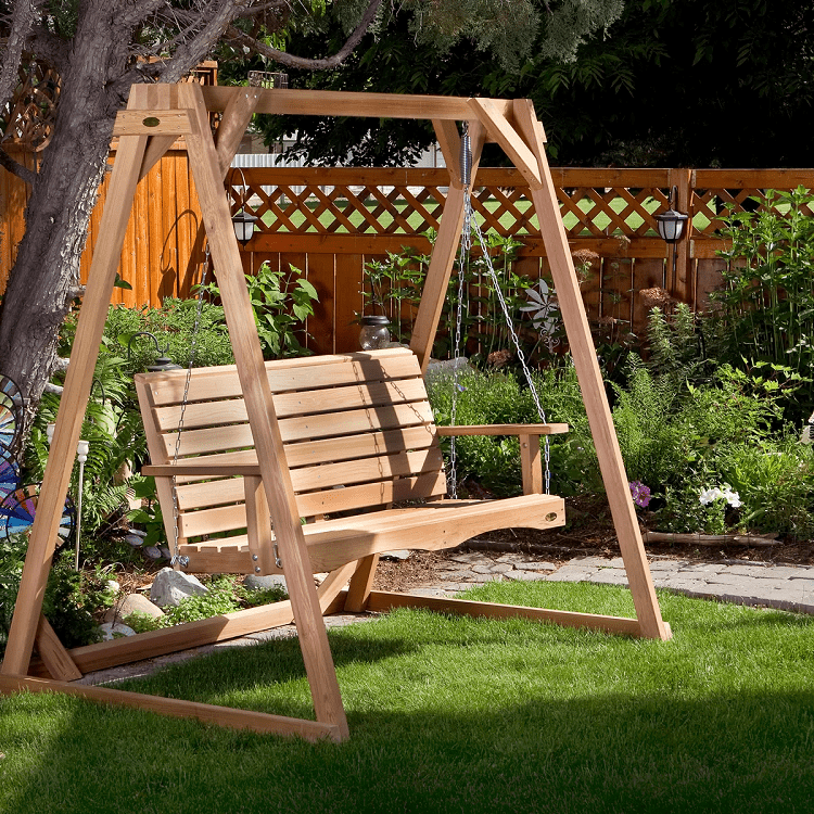 D Ardoin Person Cedar Solid Wood Porch Swing