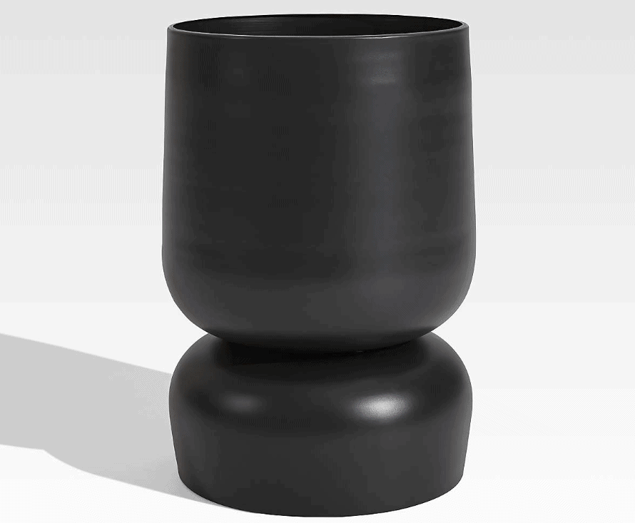 Glencoe Reversible Black Metal Planter