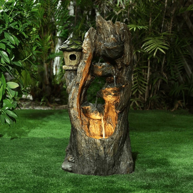 Hollow Tree Fountain with Light at Wayfair