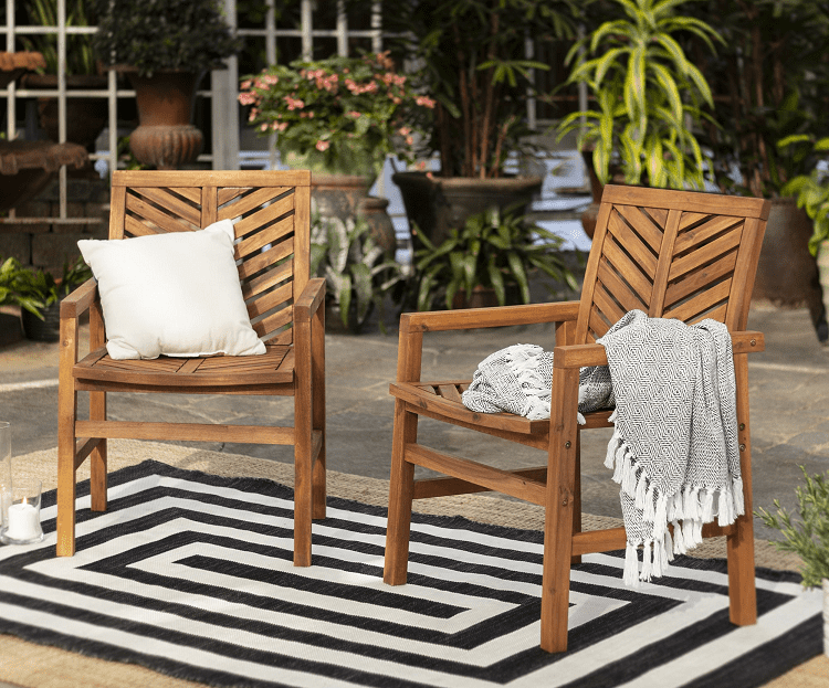 Manor Park Chevron Wooden Patio Chairs