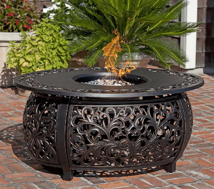 Paramount Cast Aluminum Oval Propane Fire Table