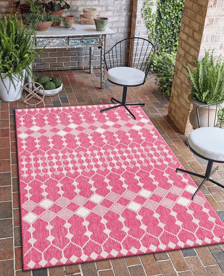 Pop of Color Durable Porch Rug