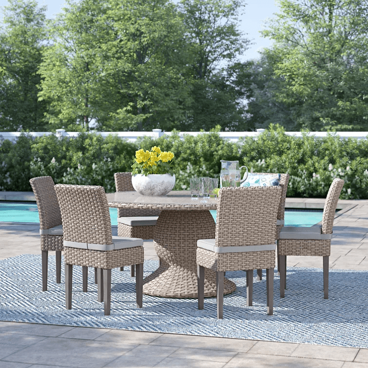 Round 6 Person Patio Dining Set