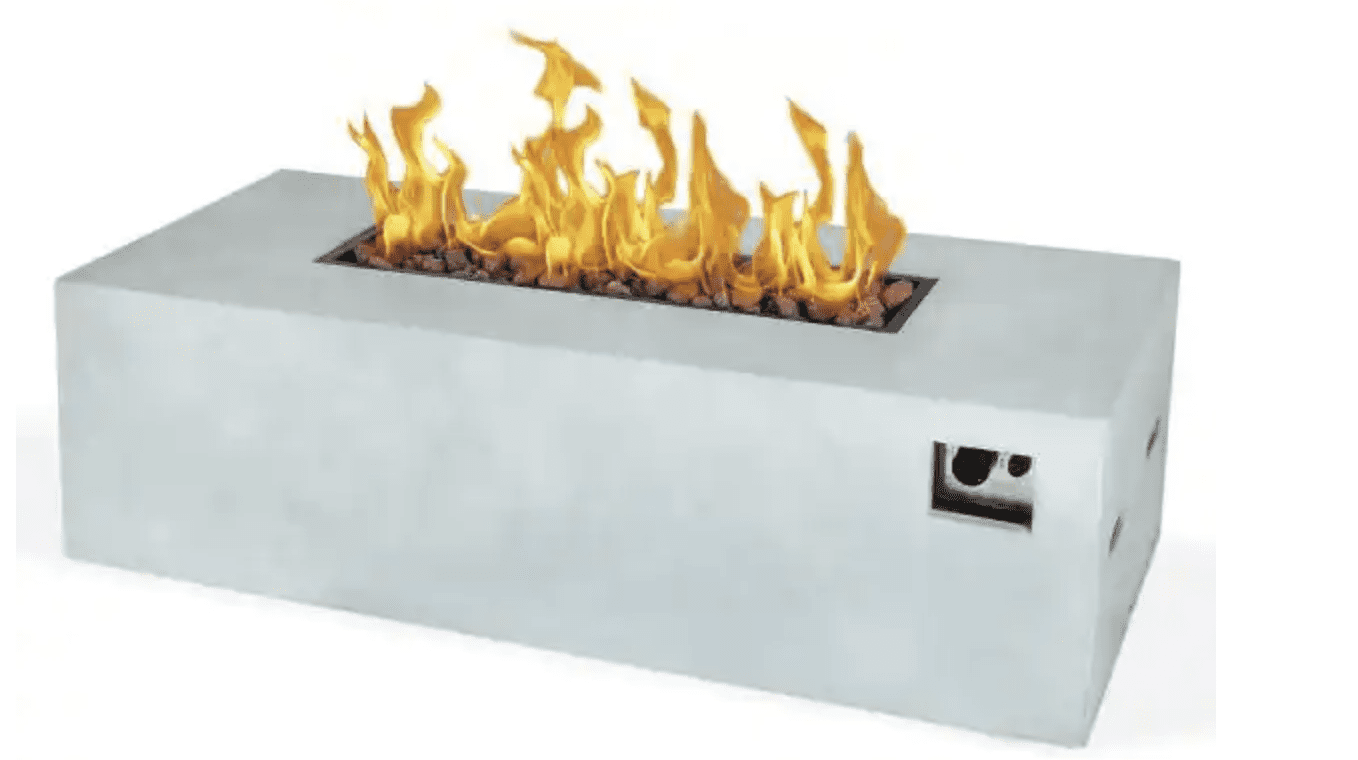 60 in. 50000 BTU Rectangle Concrete Propane Outdoor Fire Pit