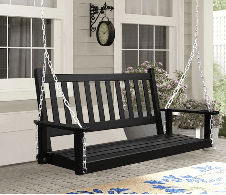 Veikkaus Outdoor Hanging Wooden Porch Swing