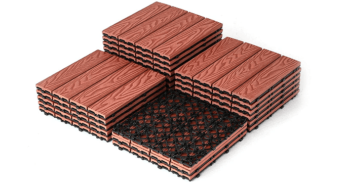 PANDAHOME Wood Composite Deck Tiles