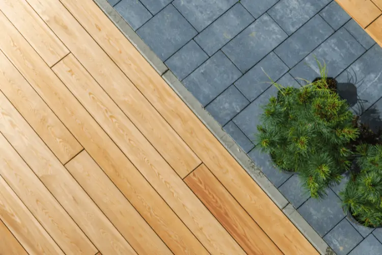 Wood and brick floor