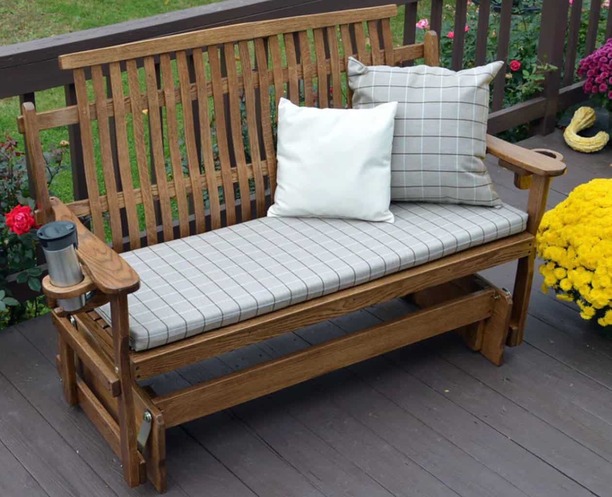 A&L Furniture Co. Bent Oak Porch Glider