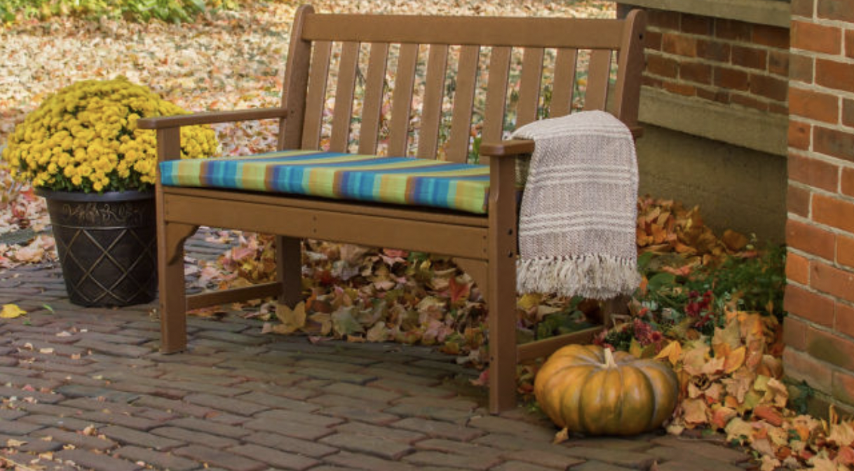 wooden porch bench