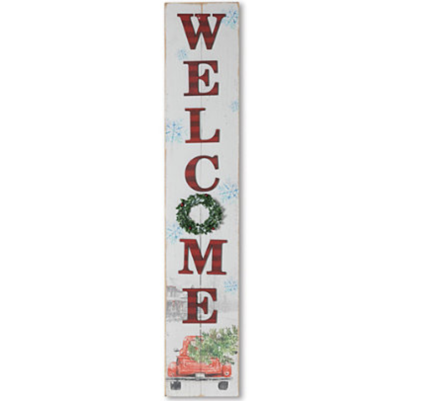 Christmas Welcome Truck Porch Sign