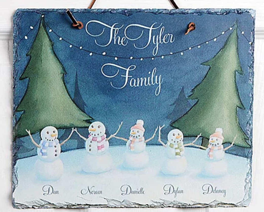 Our Snowman Family Porch Sign