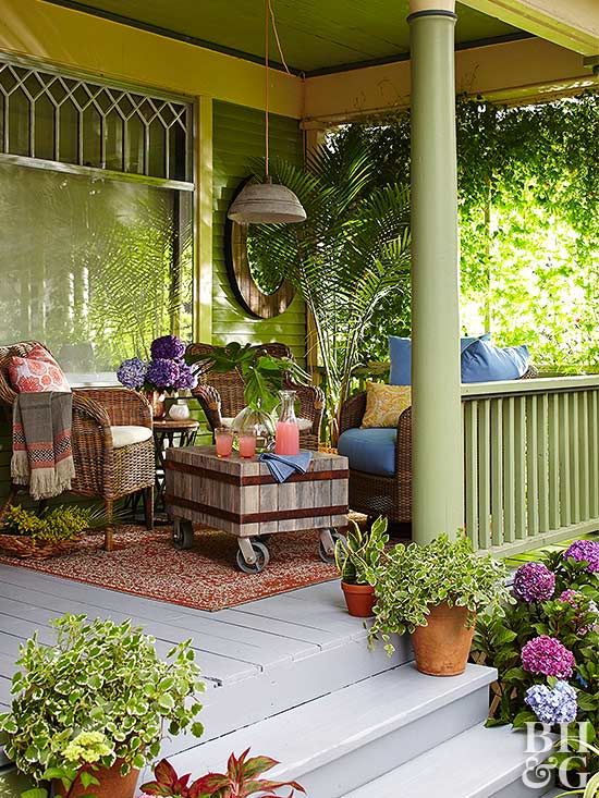 Porch Fence Going Green