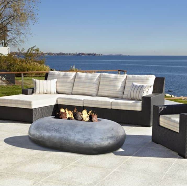 Prism Hardscapes Pebble 56 Inch Oval Gas Fire Pit