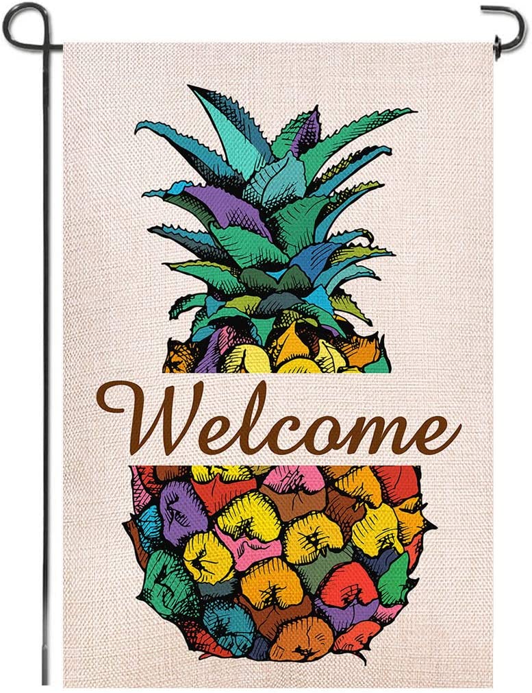 Rainbow Pineapple Summer Porch Sign