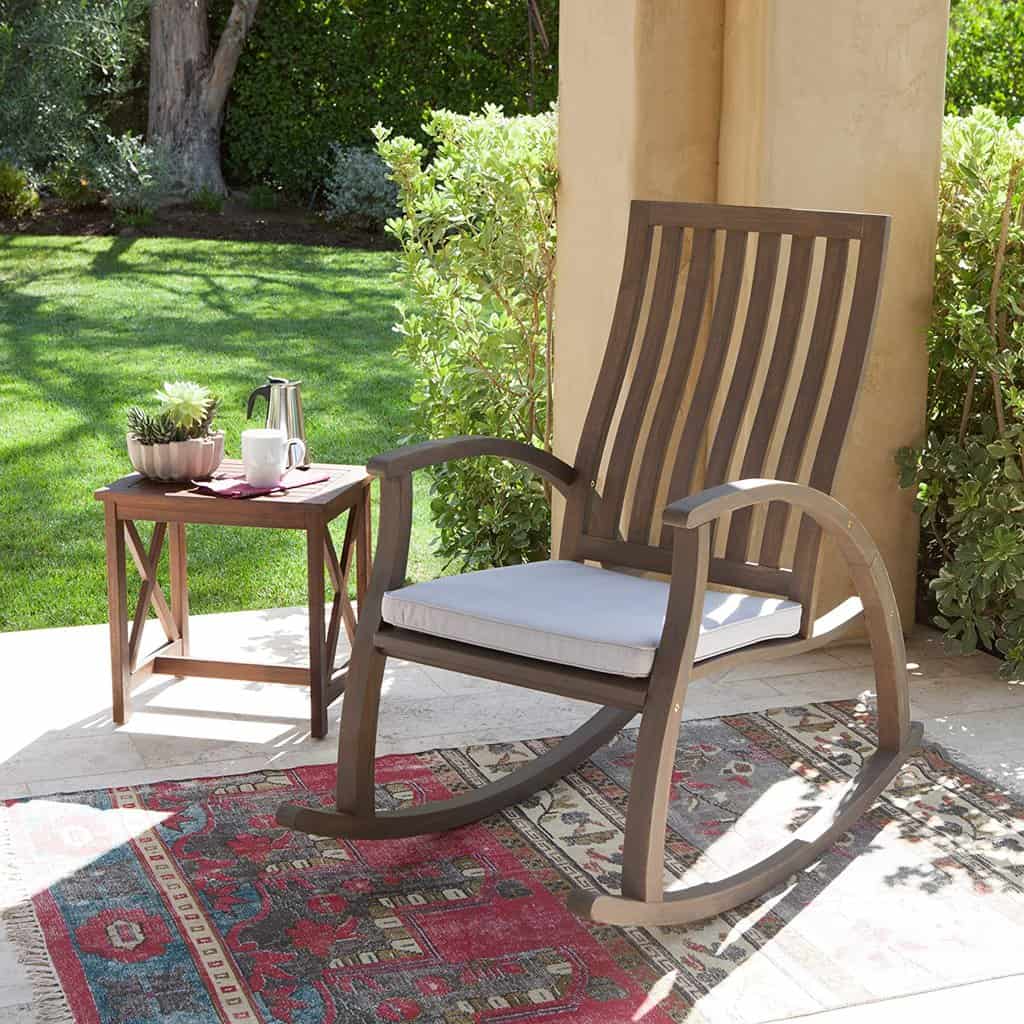 Christopher Knight Cayo Outdoor Acacia wood Rocking Chair 