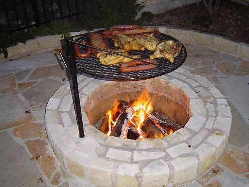 Deep Fire Pit with Cooking Grill