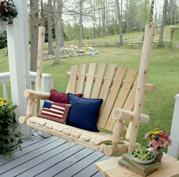 Lakeland Mills White Cedar Porch Swing