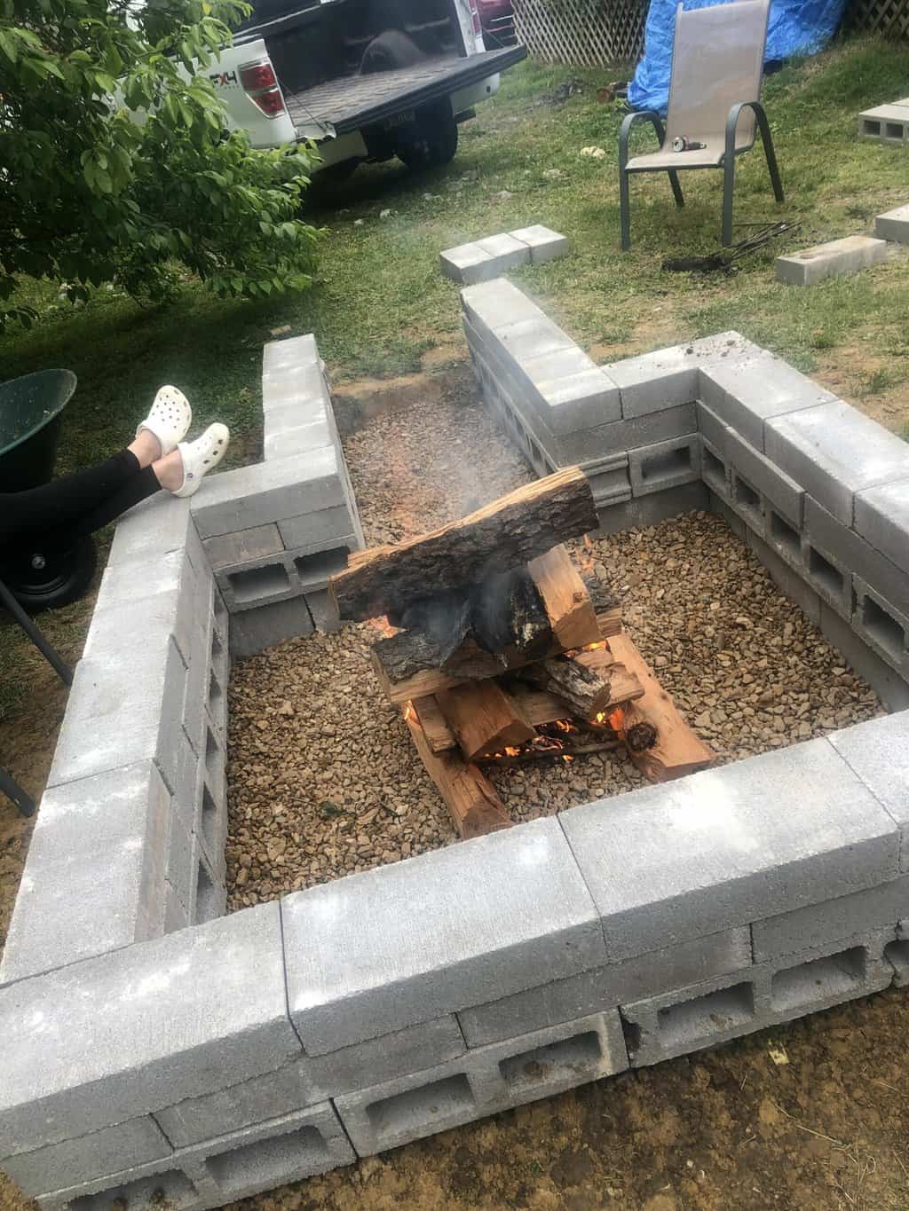 Large Cinder Block Fire Pit