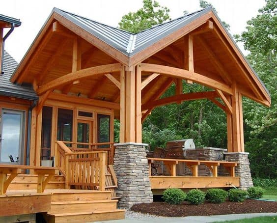 Multi-Directional Timber Frame Open Porch Idea