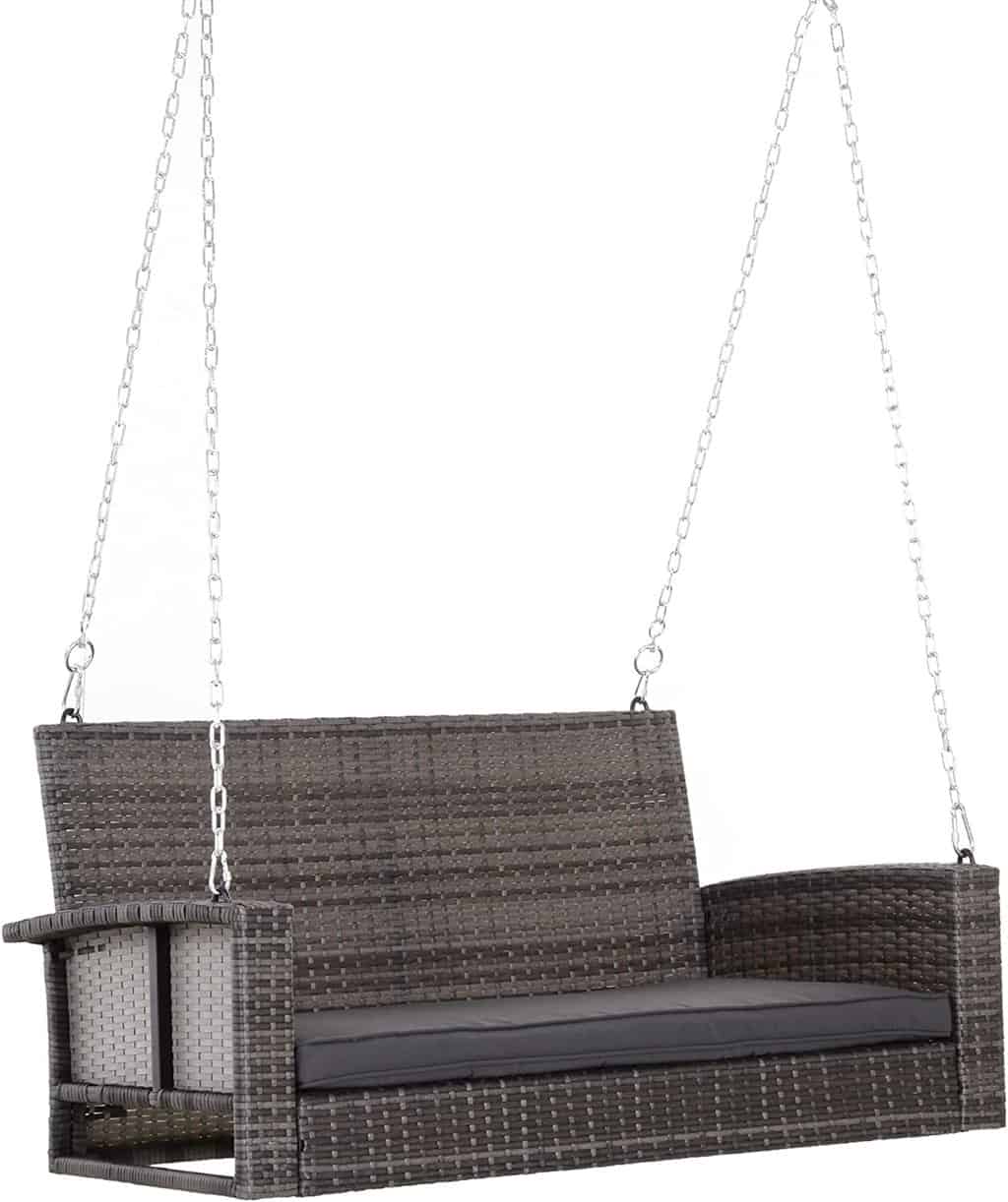 Outsunny 2 Person Wicker Hanging Swing Bench