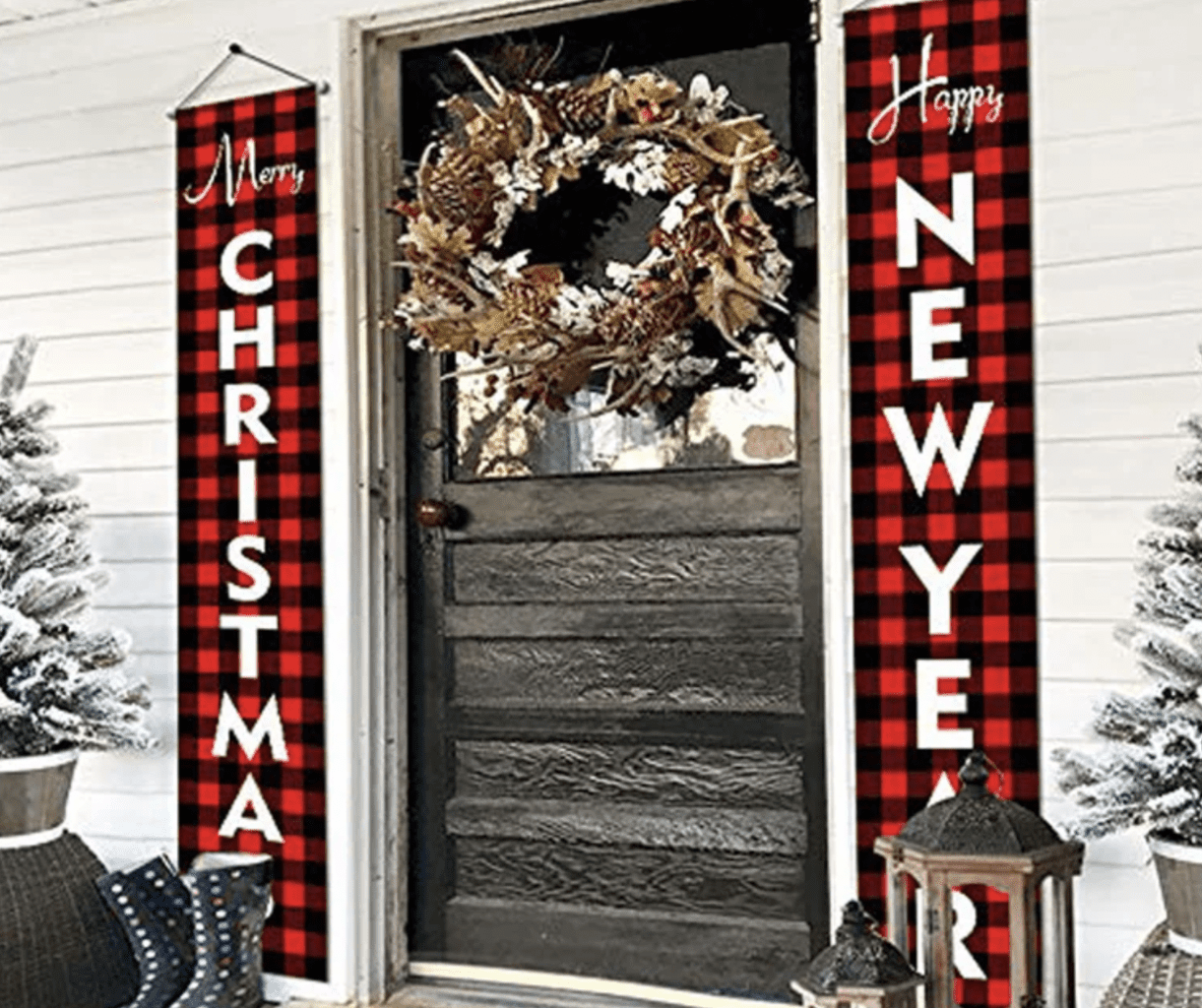 Buffalo Check Festive Porch Sign