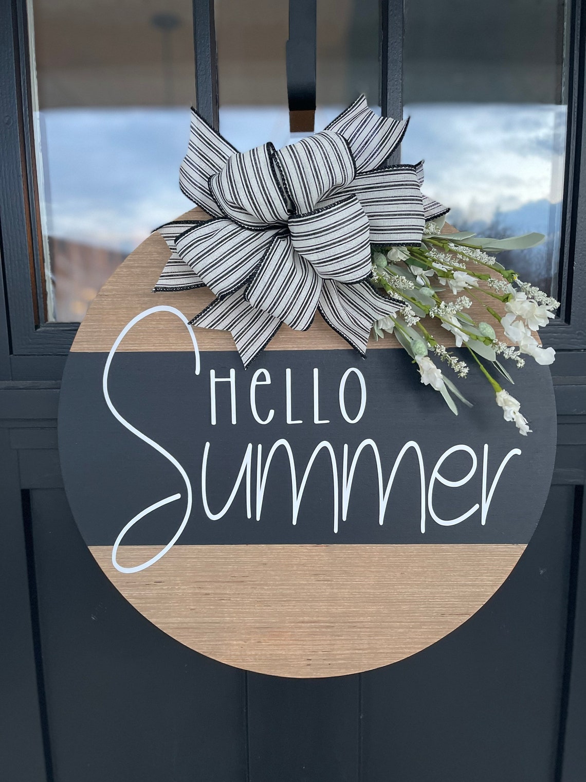 Hello Summer Door Hanger Hello Summer Door Sign Hello image 1