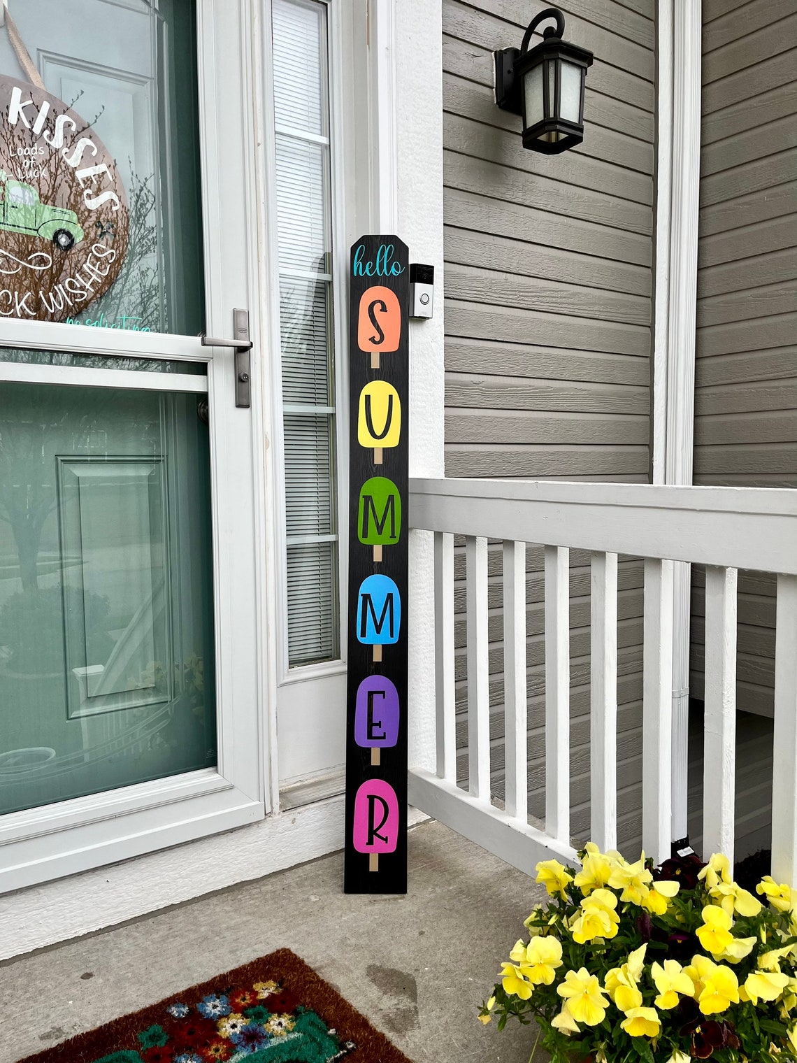 Hello Summer Sign Popsicle Sign Summer Porch Decor Summer image 9