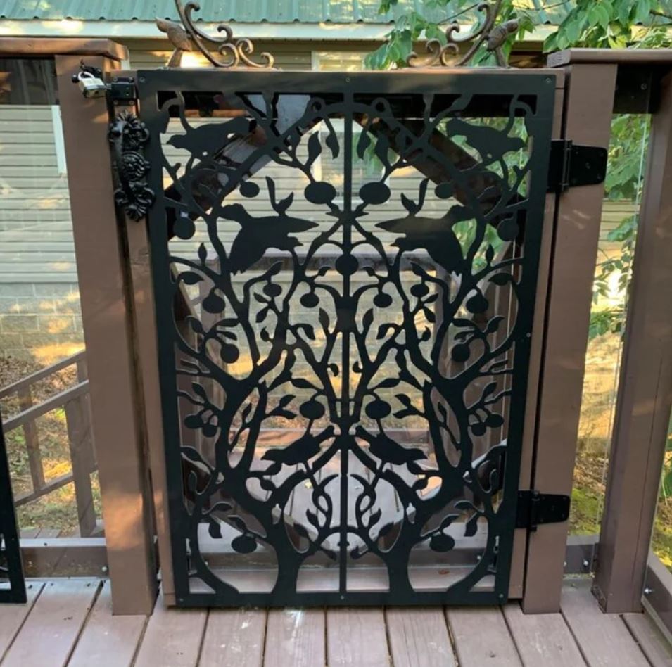 Tree of Life Vinyl Privacy Porch Gate