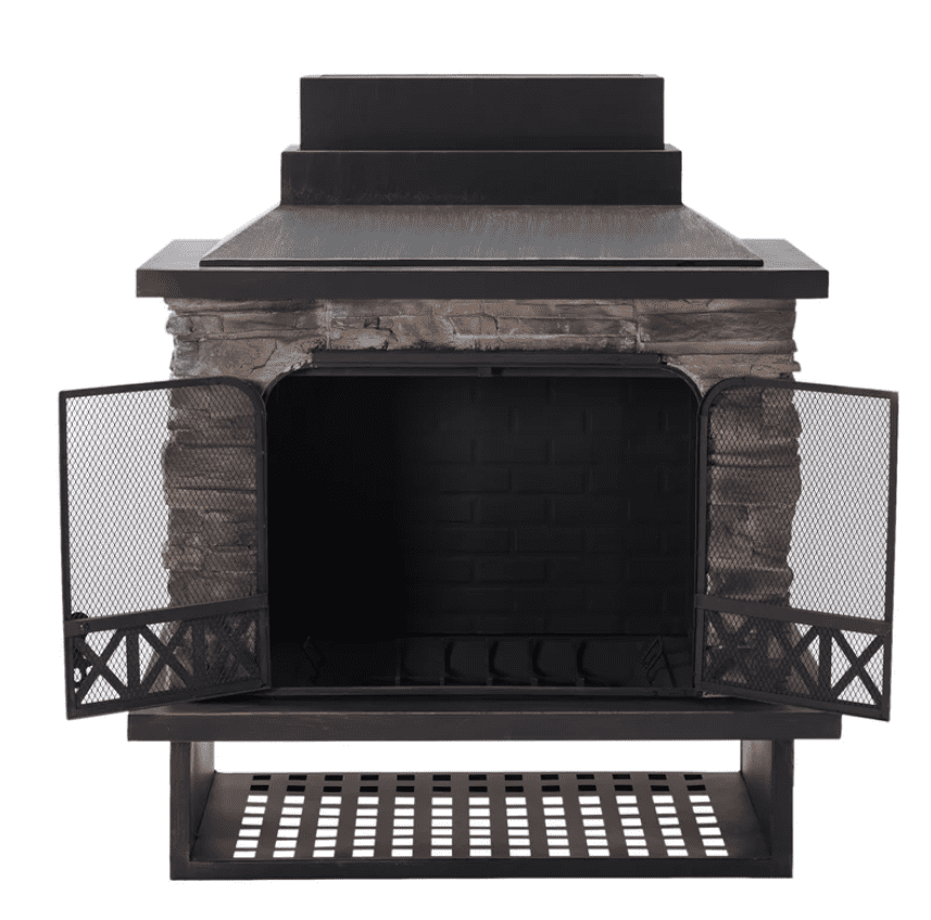 Steel Wood Burning Outdoor Fireplace