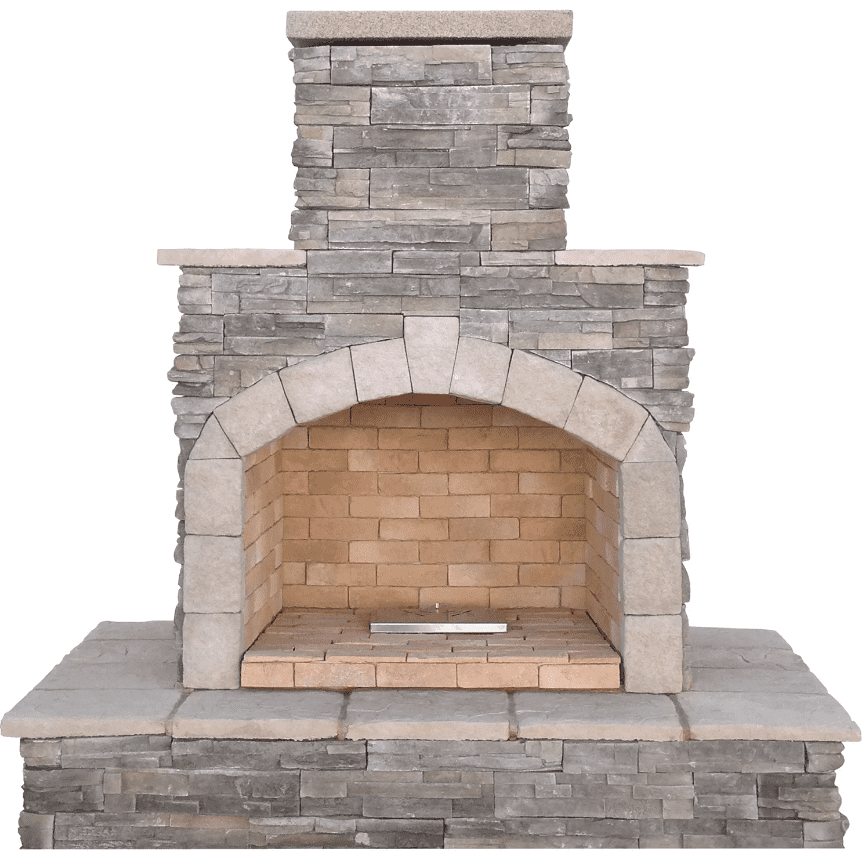 white stone freestanding fireplace